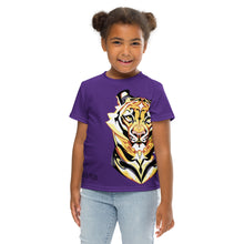 Load image into Gallery viewer, Tiger Pride - AOP Team Purple - Kids crew neck t-shirt
