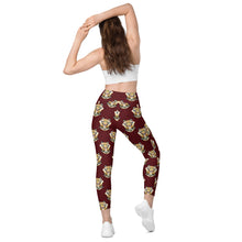 Load image into Gallery viewer, Tiger Maroon - Leggings with pockets - Regular and Plus Size
