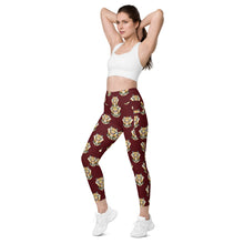 Load image into Gallery viewer, Tiger Maroon - Leggings with pockets - Regular and Plus Size
