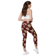 Load image into Gallery viewer, Tiger Maroon - Leggings with pockets - Regular and Plus Size
