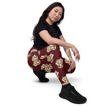 Load image into Gallery viewer, Tiger Maroon - Leggings with pockets - Regular and Plus Size
