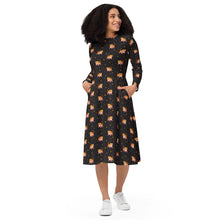 Load image into Gallery viewer, Star Tiger - long sleeve midi dress
