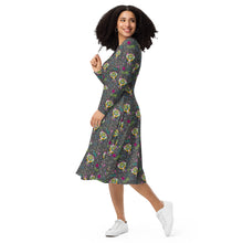 Load image into Gallery viewer, Rainbow Roar -  long sleeve midi dress
