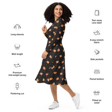 Load image into Gallery viewer, Star Tiger - long sleeve midi dress
