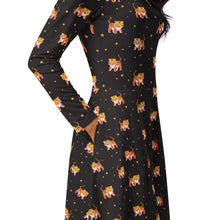 Load image into Gallery viewer, Star Tiger - long sleeve midi dress
