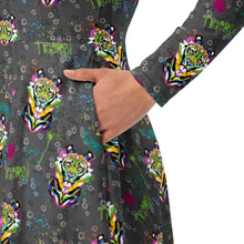 Load image into Gallery viewer, Rainbow Roar -  long sleeve midi dress
