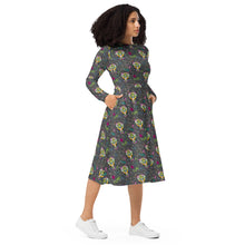 Load image into Gallery viewer, Rainbow Roar -  long sleeve midi dress
