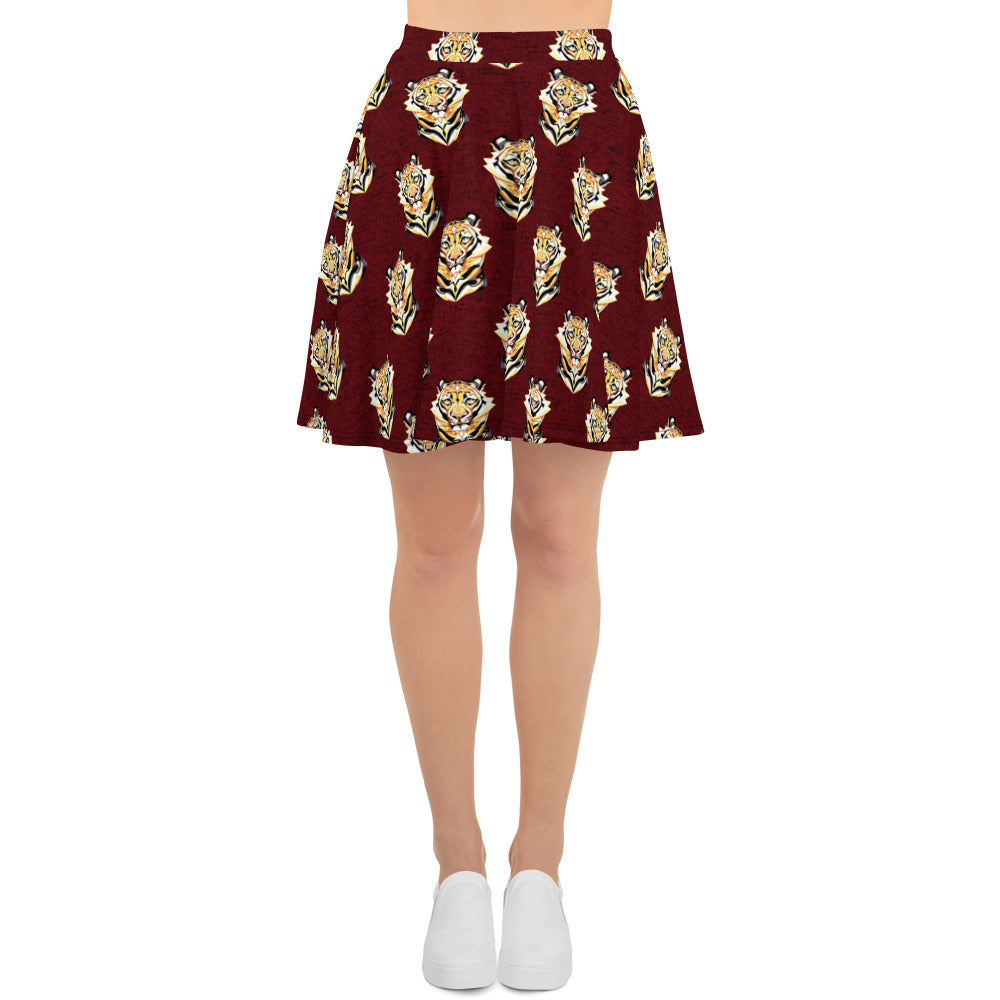 Tiger Maroon - Skater Skirt