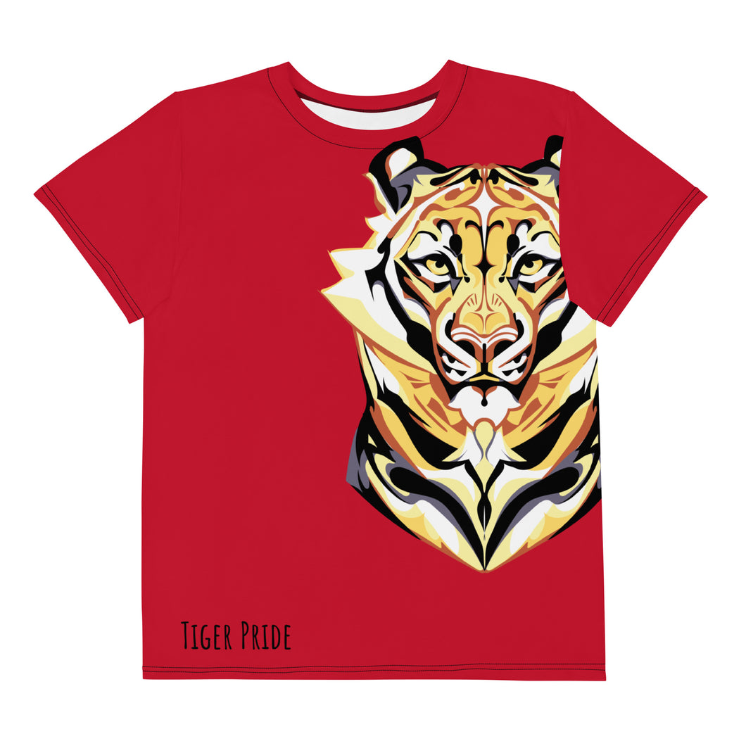 Tiger Pride - AOP team Red - Youth crew neck t-shirt