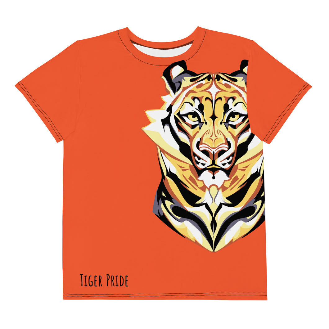 Tiger Pride - AOP Team Orange - Youth crew neck t-shirt