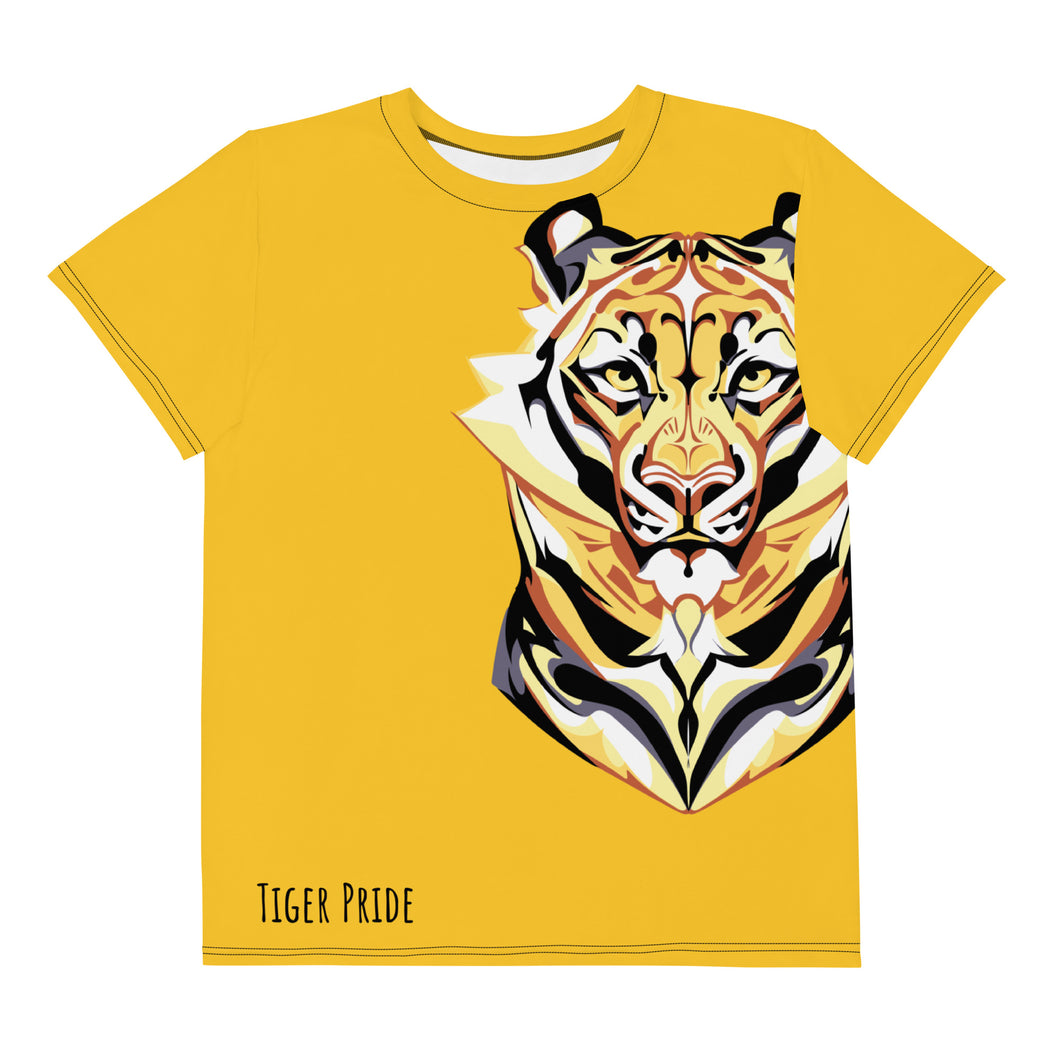 Tiger Pride - AOP Team Yellow - Youth crew neck t-shirt