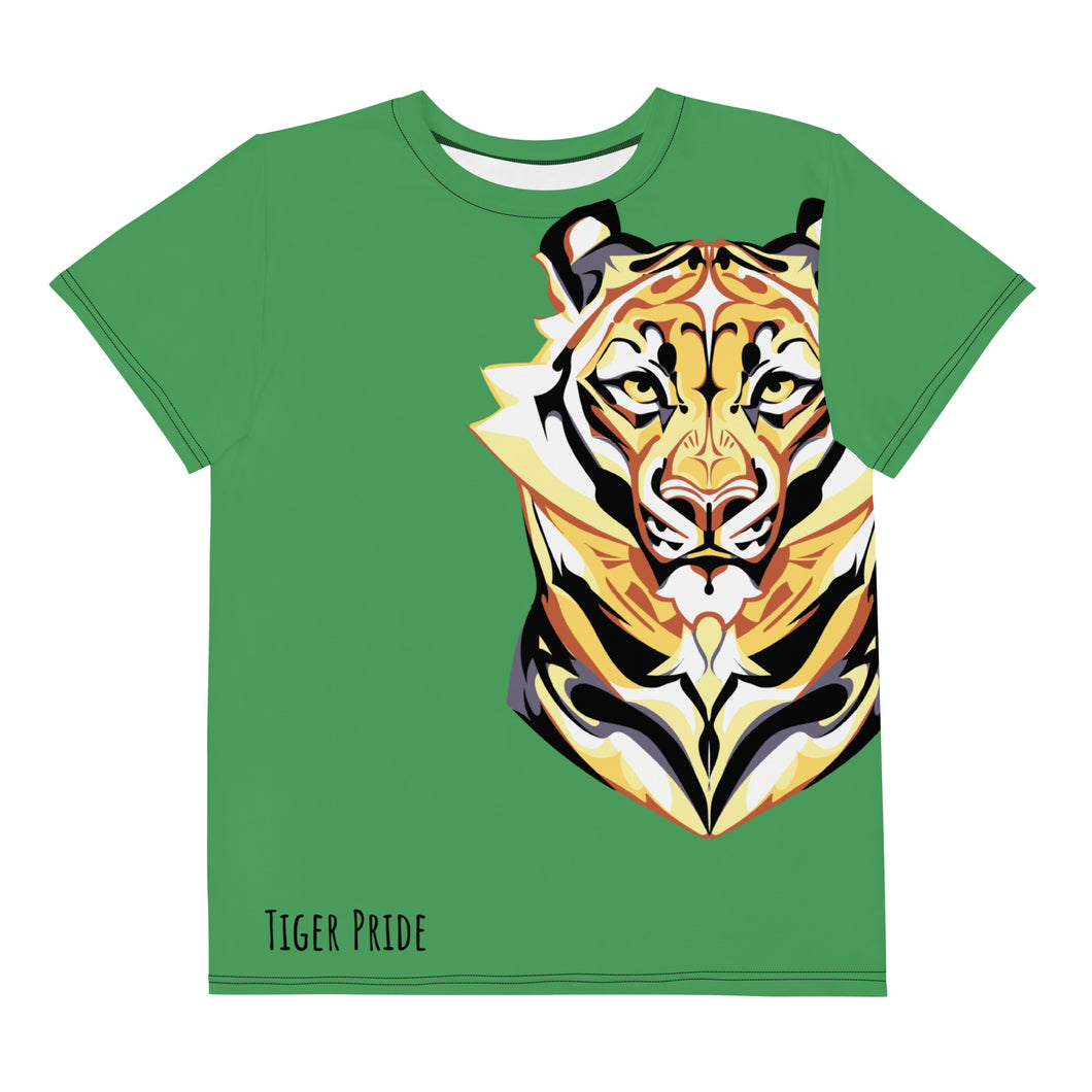 Tiger Pride - AOP Team Green - Youth crew neck t-shirt