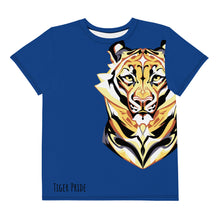 Load image into Gallery viewer, Tiger Pride - AOP Team Blue - Youth crew neck t-shirt
