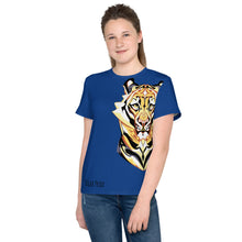 Load image into Gallery viewer, Tiger Pride - AOP Team Blue - Youth crew neck t-shirt
