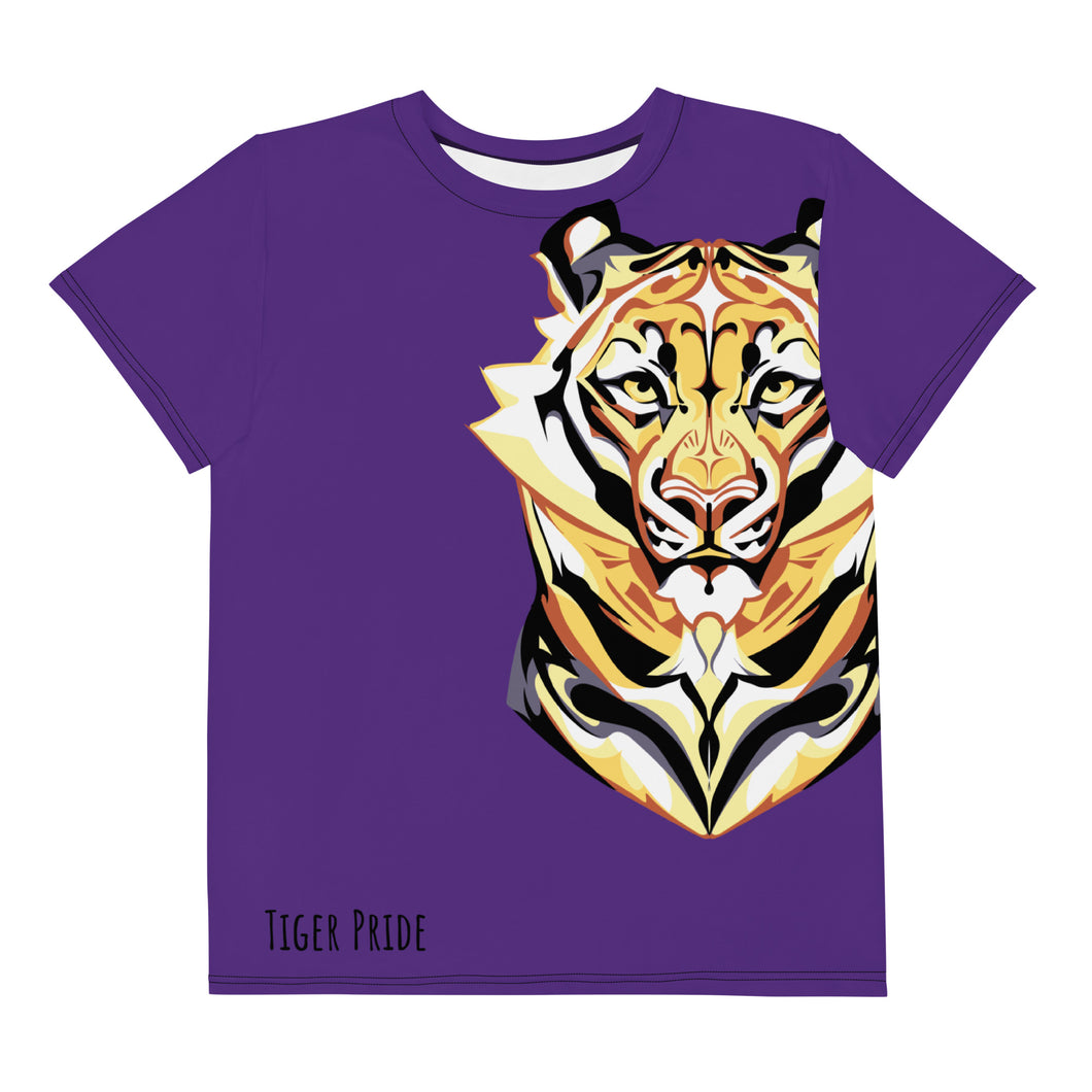 Tiger Pride - AOP Team Purple - Youth crew neck t-shirt