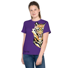Load image into Gallery viewer, Tiger Pride - AOP Team Purple - Youth crew neck t-shirt
