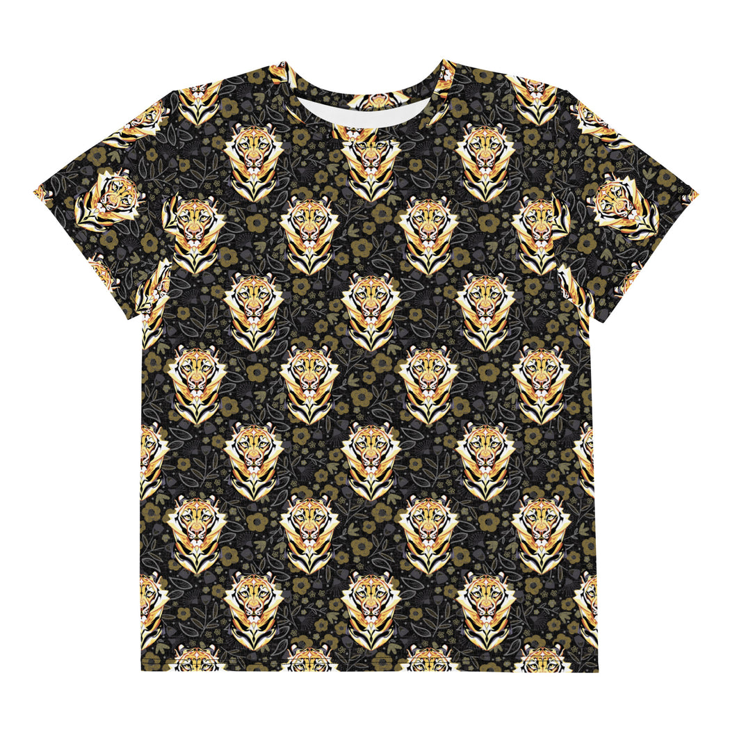 Tigers in the Garden - Youth crew neck t-shirt