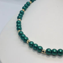 Load image into Gallery viewer, Forest &amp; Gold Pearl Necklace
