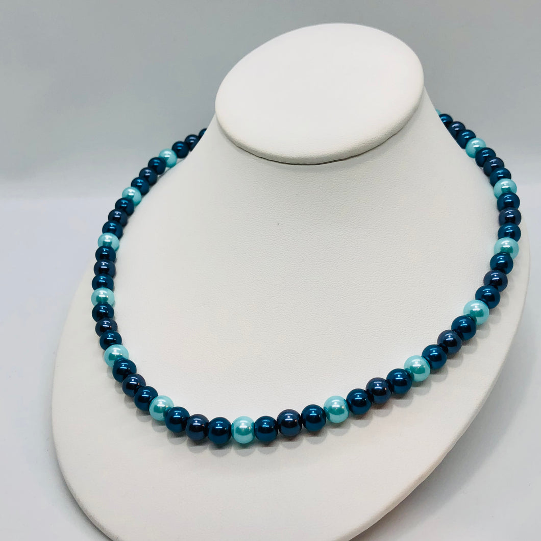 Ocean Blue Pearl Necklace
