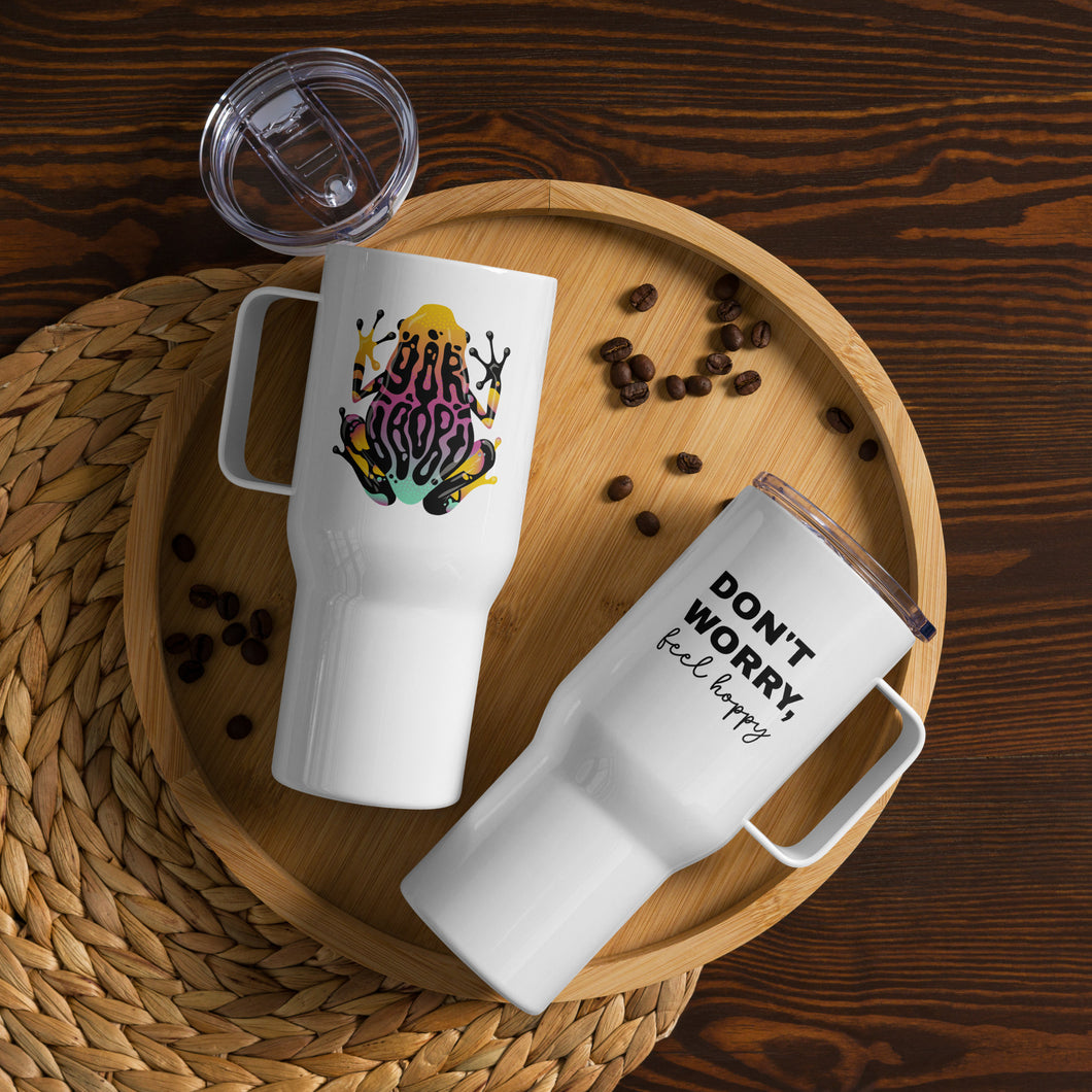 Don't Worry, feel hoppy - Travel mug with a handle