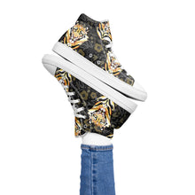 Load image into Gallery viewer, Tiger in the Garden - Women’s high top canvas shoes
