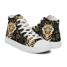 Load image into Gallery viewer, Tiger in the Garden - Women’s high top canvas shoes
