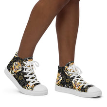 Load image into Gallery viewer, Tiger in the Garden - Women’s high top canvas shoes
