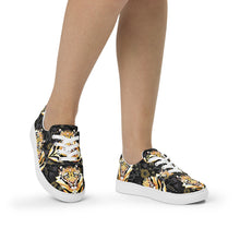 Load image into Gallery viewer, Tiger in the Garden - Women’s lace-up canvas shoes
