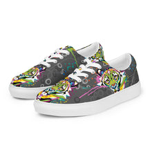 Load image into Gallery viewer, Rainbow Roar - Women’s lace-up canvas shoes
