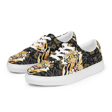 Load image into Gallery viewer, Tiger in the Garden - Women’s lace-up canvas shoes
