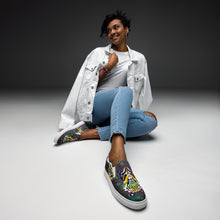 Load image into Gallery viewer, Rainbow Roar - Women’s slip-on canvas shoes
