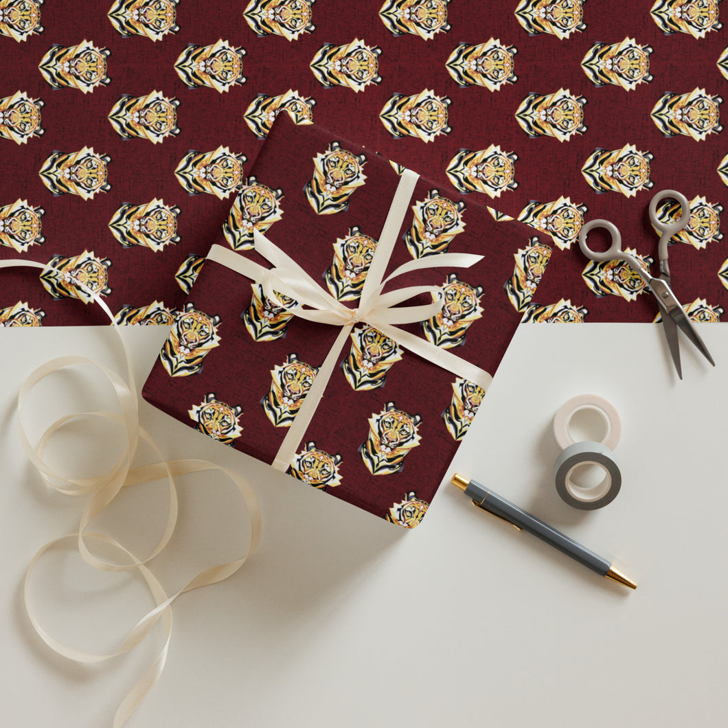 Maroon Tiger - Wrapping paper sheets