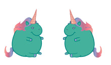Load image into Gallery viewer, Chubby Unicorn Tittoo - Temporary Nipple Tattoo Set
