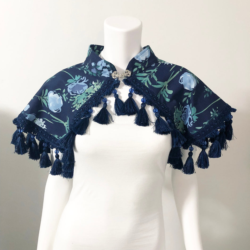 Garden in Blue - Cotton Canvas Mini Cape