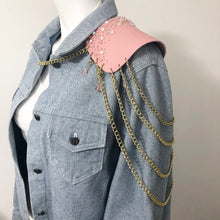 Load image into Gallery viewer, Pink Sparkle - Salvaged Leather Epaulette
