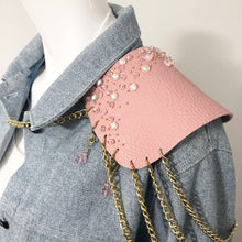 Load image into Gallery viewer, Pink Sparkle - Salvaged Leather Epaulette
