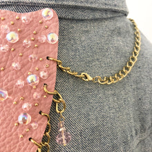 Load image into Gallery viewer, Pink Sparkle - Salvaged Leather Epaulette
