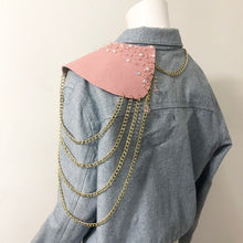Load image into Gallery viewer, Pink Sparkle - Salvaged Leather Epaulette
