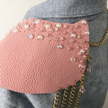 Load image into Gallery viewer, Pink Sparkle - Salvaged Leather Epaulette
