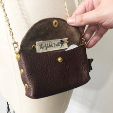Load image into Gallery viewer, Mini Leather Cross Body Purse - Chocolate Brown
