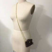 Load image into Gallery viewer, Mini Leather Cross Body Purse - Chocolate Brown
