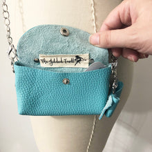 Load image into Gallery viewer, Mini Leather Cross Body Purse - Turquoise
