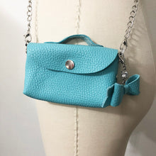 Load image into Gallery viewer, Mini Leather Cross Body Purse - Turquoise
