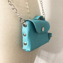 Load image into Gallery viewer, Mini Leather Cross Body Purse - Turquoise
