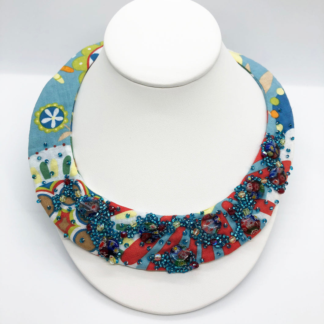 Color Burst - Cotton Collar Necklace