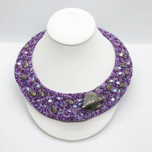 Load image into Gallery viewer, Purple Fish - Cotton Collar Necklace
