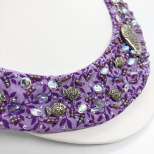 Load image into Gallery viewer, Purple Fish - Cotton Collar Necklace
