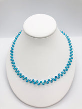 Load image into Gallery viewer, Blue Bead Chain Braid Necklace
