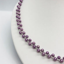 Load image into Gallery viewer, Purple Pearl Chain Braid Necklace
