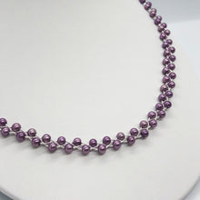 Load image into Gallery viewer, Purple Pearl Chain Braid Necklace
